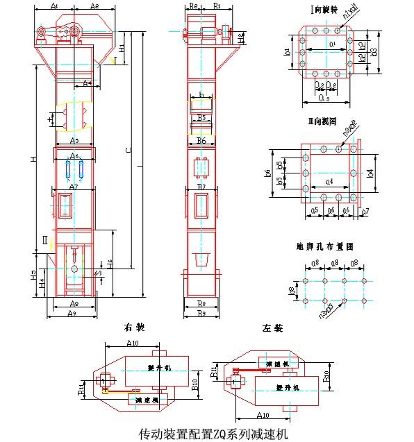 常見的TD、TH、NE斗提機(jī)標(biāo)準(zhǔn)地腳孔參數(shù)